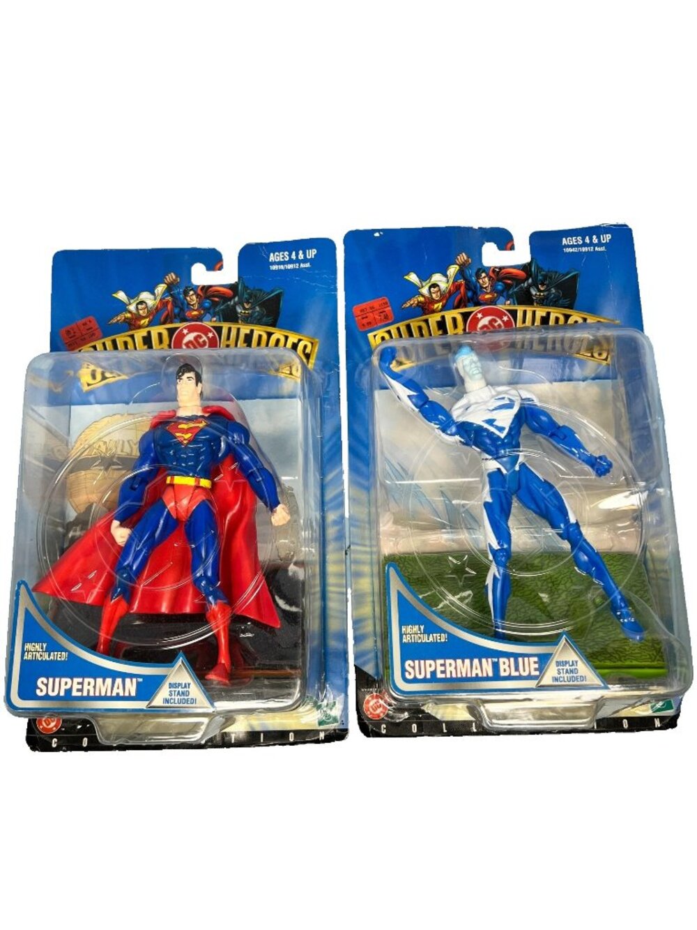 Lot of 2 VTG 1999 Hasbro Superman Action Figures - Superman / Blue Superman